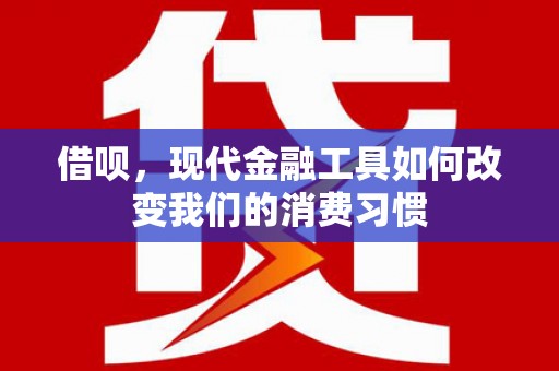 兴文借呗，现代金融工具如何改变我们的消费习惯